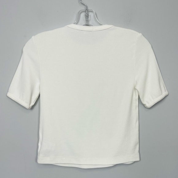 AGOLDE Relaxed Rib Tee In White Crop Crew Neck Basic Minimalist A7084-1096 XS - Picture 5 of 10